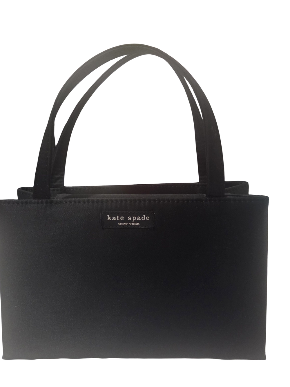 kate spade Black Satin Rectangle Tote with Dual Straps